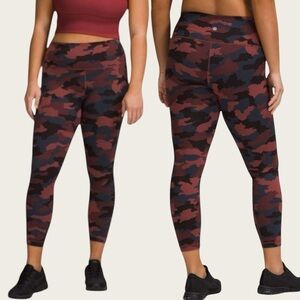 Lululemon Wunder Train High-Rise Tight 25" Camo Smoky Red Night Sea Size 0 NEW